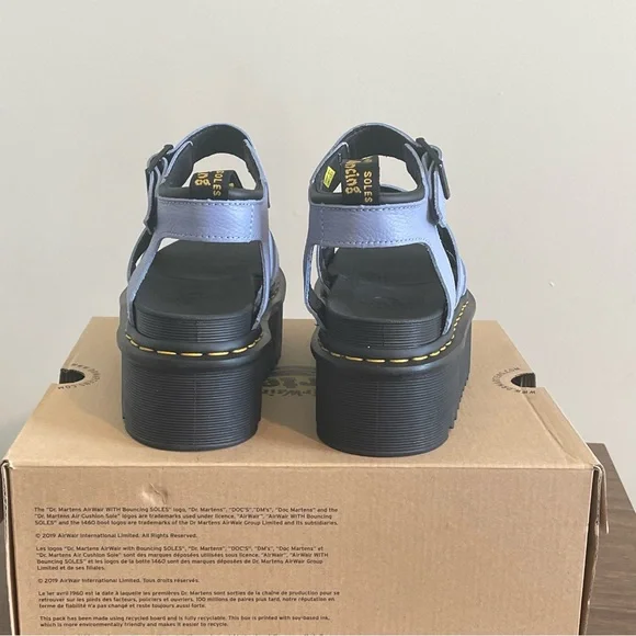New Dr. Martens Zen Blue Blair Quad Sandal Wedge Sandals Women’s Sz 7 - Picture 4 of 7